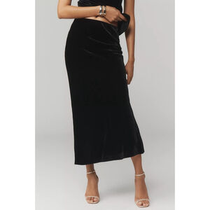 NWT Anthropologie The Tilda Maxi Slip Skirt Velvet Edition Medium Black Classic